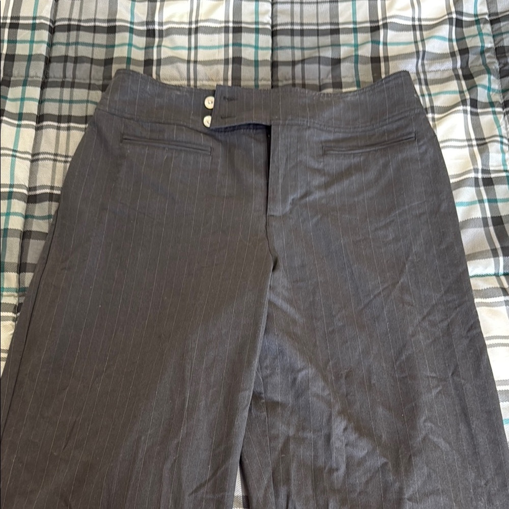 Chicos Women’s Gray Pinstripe Pants